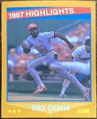 Vince Coleman [Highlights] Baseball Cards 1988 Score Prices