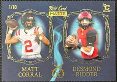 Matt Corral, Desmond Ridder [Blue Blue] #DG-3 Football Cards 2022 Wild Card Matte Dueling Guns Prices