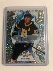 Brad Marchand [White Snowflake Autograph] #83 Hockey Cards 2021 Upper Deck Ice Prices