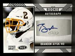 Brandon Aiyuk [Black] #A60 Football Cards 2020 Sage Hit Rookie Autograph Prices