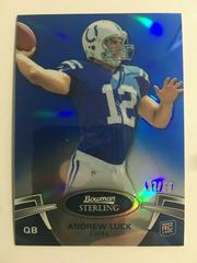 Andrew Luck [Blue Refractor] #100 Football Cards 2012 Bowman Sterling Prices