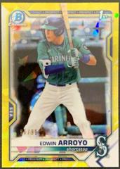 Edwin Arroyo [Yellow] #BDC-74 Baseball Cards 2021 Bowman Draft Sapphire Prices