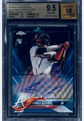 Ronald Acuna [Blue Refractor] #RA-RA Baseball Cards 2018 Topps Chrome Rookie Autograph Prices