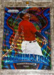 Xander Bogaerts [Blue Wave Prizm] #IL-11 Baseball Cards 2022 Panini Prizm Illumination Prices