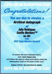 Julio Rodriguez Baseball Cards 2022 Topps Museum Collection Archival Autographs Prices