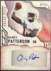 Quincy Patterson [Red] #SPA-QP Football Cards 2023 Sage Sneak Peek Autographs Prices