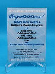 Mike Schmidt, Bryce Harper #CA-HS Baseball Cards 2022 Stadium Club Chrome Co Signers Autographs Prices