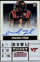Isaiah Ford [Red Foil] #114 Football Cards 2017 Panini Contenders Draft Picks Prices