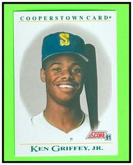 Ken Griffey Jr. [24 K Gold 1 of 1] Baseball Cards 1991 Score Cooperstown Prices