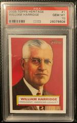 William Harridge #1 Baseball Cards 2005 Topps Heritage Prices