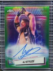 AJ Styles [Green Refractor] #A-AJ Wrestling Cards 2021 Topps Chrome WWE Autographs Prices