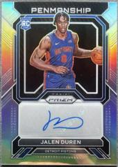 Jalen Duren [Silver] #RP-JDD Basketball Cards 2022 Panini Prizm Rookie Penmanship Autographs Prices