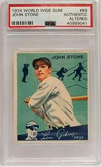 John Stone #89 Baseball Cards 1934 World Wide Gum Prices