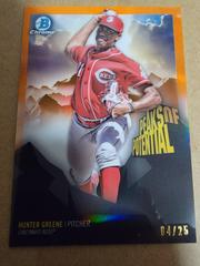 Hunter Greene [Orange Refractor] Baseball Cards 2018 Bowman Chrome Peaks of Potential Prices