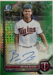 Bryan Acuna [Green Refractor] #BMA-BA Baseball Cards 2022 Bowman Chrome Mega Box Mojo Autographs Prices