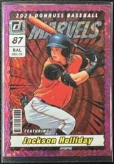 Jackson Holliday [Pink Fireworks] Baseball Cards 2023 Panini Donruss Marvels Prices