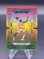 LeBron James [Red Yellow Green Flood] Basketball Cards 2022 Panini Obsidian Prices