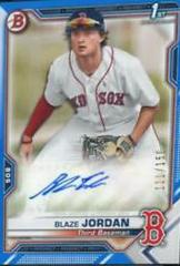 Blaze Jordan [Blue] #PAPR-BJ Baseball Cards 2021 Bowman Paper Prospects Autographs Prices
