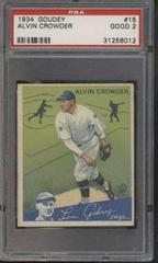 Alvin Crowder #15 Baseball Cards 1934 Goudey Prices