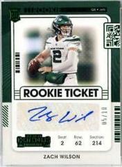 Zach Wilson [Autograph Green] #102 Football Cards 2021 Panini Playoff Prices