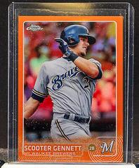 Scooter Gennett [Orange Refractor] #3 Baseball Cards 2015 Topps Chrome Prices