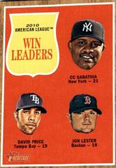 Al Win Leaders [Sabathia/Price/Lester] #57 Baseball Cards 2011 Topps Heritage Prices
