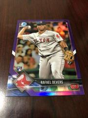 Rafael Devers [Throwing Purple Refractor] #8 Baseball Cards 2018 Bowman Chrome Prices
