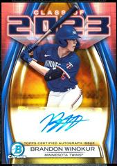 Brandon Winokur [Gold] Baseball Cards 2023 Bowman Draft Class of Autographs Prices