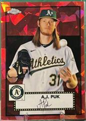 A. J. Puk [Red Atomic] #418 Baseball Cards 2021 Topps Chrome Platinum Anniversary Prices