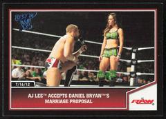 AJ Lee Accepts Daniel Bryan's Marriage Proposal [Blue] #26 Wrestling Cards 2013 Topps Best of WWE Prices