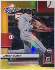 Jarren Duran [Gold] #TR-3 Baseball Cards 2022 Panini Donruss Optic The Rookies Prices