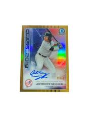 Anthony Seigler [Gold Refractor] Baseball Cards 2018 Bowman Draft Class of 2018 Autograph Prices