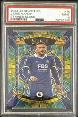 Jamie Vardy #15 Soccer Cards 2022 Panini Select Premier League Stained Glass Prices