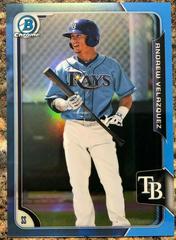 Andrew Velazquez [Blue Twitter Refractor] Baseball Cards 2015 Bowman Chrome Prospects Prices