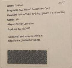 Trevor Lawrence [Autograph Variation Red] #101 Football Cards 2021 Panini Contenders Optic Prices