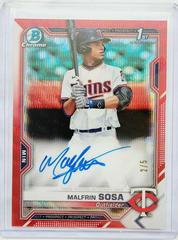 Malfrin Sosa [Red Wave Refractor] #CPA-MS Baseball Cards 2021 Bowman Chrome Prospect Autographs Prices