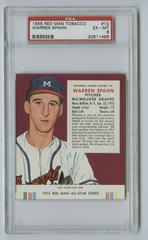 Warren Spahn #10 Baseball Cards 1955 Red Man Tobacco Prices
