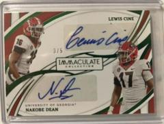Lewis Cine, Nakobe Dean [Emerald] Football Cards 2022 Panini Immaculate Collegiate Dual Autographs Prices