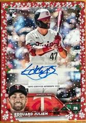 Edouard Julien [Red] #HAC-EJ Baseball Cards 2023 Topps Holiday Autographs Prices