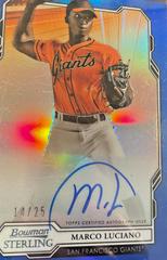 Marco Luciano [Blue] #MLU Baseball Cards 2019 Bowman Sterling Prospect Autographs Prices