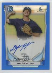 Dylan Floro [Chrome Blue Wave Refractor] #DF Baseball Cards 2014 Bowman Prospect Autograph Prices