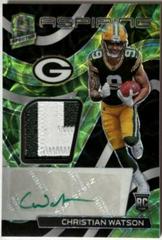 Christian Watson [Green] Football Cards 2022 Panini Spectra Aspiring Patch Autographs Prices