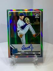 Cionel Perez [Holo] #CP Baseball Cards 2019 Panini Donruss Optic Rated Rookie Signatures Prices