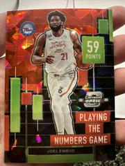 Joel Embiid [Red Cracked Ice] #4 Basketball Cards 2022 Panini Contenders Optic Playing the Numbers Game Prices