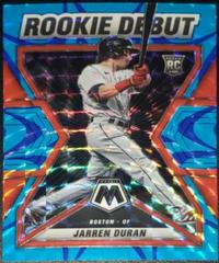 Jarren Duran [Reactive Blue] #RD-1 Baseball Cards 2022 Panini Mosaic Rookie Debut Prices
