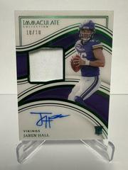 Jaren Hall [Emerald] #10 Football Cards 2023 Panini Immaculate Signature Patch Rookie Prices