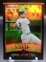 Derek Jeter [Gold Refractor] #56 Baseball Cards 2001 Bowman Chrome Gold Prices