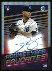 Luis Gil #ROYF-LG Baseball Cards 2022 Bowman Rookie of the Year Favorites Autographs Prices