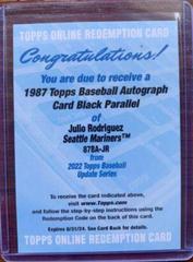 Julio Rodriguez [Black] #87BA-JR Baseball Cards 2022 Topps Update 1987 Autographs Prices