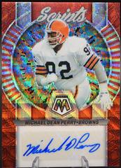 Michael Dean Perry [Red Wave] #S25 Football Cards 2023 Panini Mosaic Scripts Autographs Prices